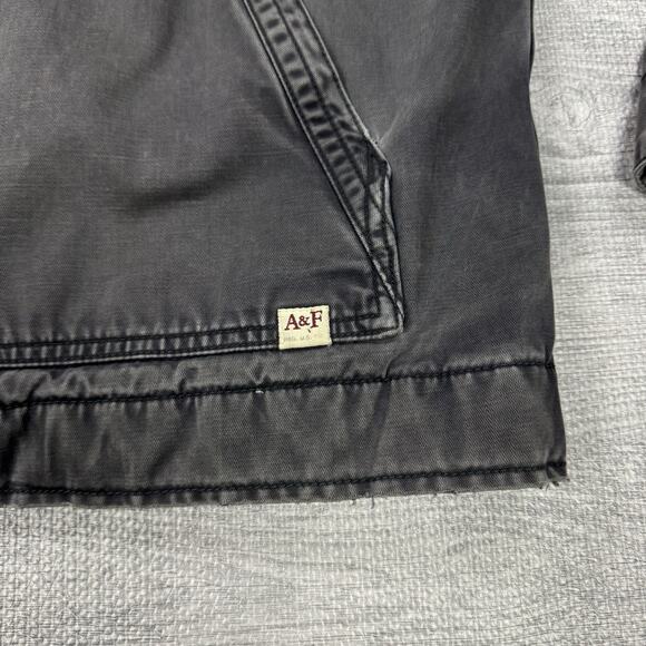 Abercrombie Fitch Jacket Mens M Gray Hooded Duck Canvas Work Chore Outdoor EUC - Picture 6 of 11